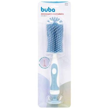 Imagem de Escova de Lavar Mamadeira Cerdas Silicone Azul Limpador de Bicos 16275