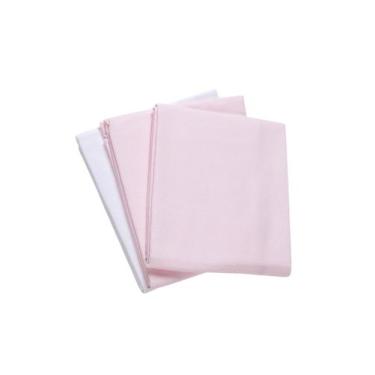 Imagem de Kit Cueiro Bebê 3 Unidades Flanelado 80cm X 50cm Karinho Cor:Liso Femi