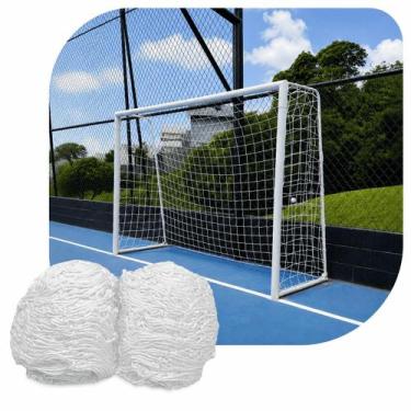 Imagem de Par de Rede para Trave de Gol Futsal Fio 2 Véu Seda Futebol de Salão -