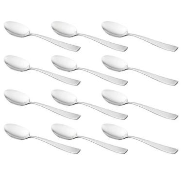 Imagem de Conjunto 12 Colheres Aço Inox para Sobremesa 19cm Pisa Talheres Mesa P
