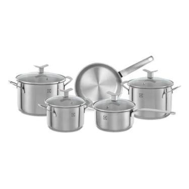 Imagem de Jogo de Panelas 5 Peças em Aço Inox para Uso Doméstico Design Moderno e Sofisticado Electrolux
