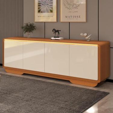 Imagem de Aparador Buffet 4 Portas Com Led Arcus 218 Cm Orgânico - Via Nossa, Ce