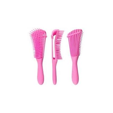 Imagem de Escova Polvo Gringa Modeladora Pente Desembaraçadora de Cachos e Lisos (Rosa)