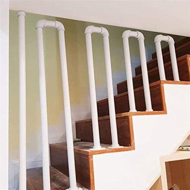 Imagem de Pkfinrd Corrimãos de escada em forma de U Corrimãos de tubo de ferro antiderrapante profissional para crianças mais velhas Kit de suporte de trilho corrimão de escada (Tamanho : 85 cm (2,8 pés)