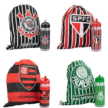 Imagem de Garrafa Plástico 450ml Com Mochila Tipo saco - Corinthians