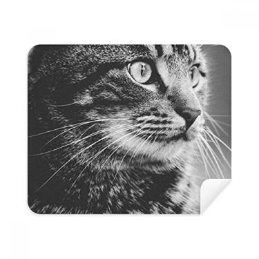Imagem de Pano de limpeza de animais perfil de gato branco preto limpador de tela 2 peças tecido de camurça