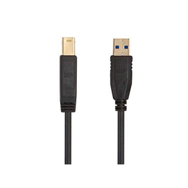 Imagem de Monoprice Cabo USB 3.0 tipo A para tipo B - condutores 32AWG, revestimento TPE, compatível com monitores, scanners, unidades de disco rígido, hubs USB, impressoras, 1,8 m, preto - Selecione séries
