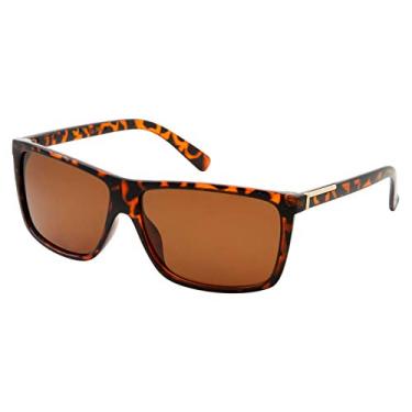 Imagem de Óculos de sol polarizados masculinos para dirigir, modernos, retangulares, masculinos/femininos, Tortoise, Large