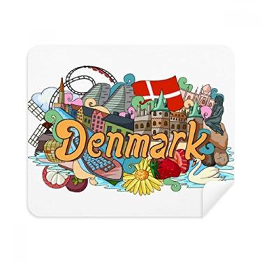 Imagem de Pano de limpeza Den Nye Havn Frederiksborg Castelo Dinamarca Limpador de tela 2 peças Tecido de camurça