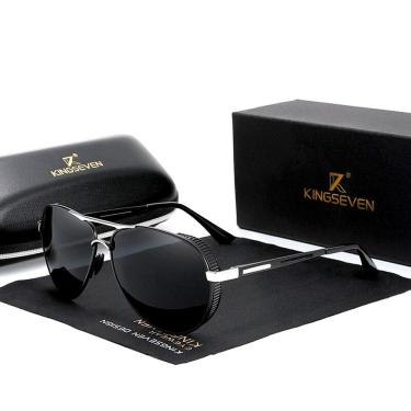 Imagem de Óculos de Sol Masculino Kingseven Estilo Piloto com Proteção Polarizados UV400