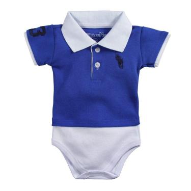 Imagem de Roupa de Bebê 1 Pç Body Gola Polo Manga Curta Várias Cores