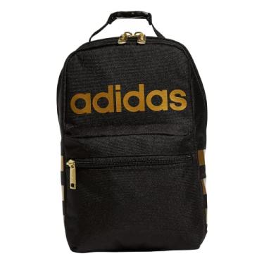 Imagem de adidas Bolsa térmica Santiago, recipiente isolado para alimentos, lancheiras adultas para mulheres e homens com bolso de malha, Preto/dourado metálico/2.0, One Size, Lancheira térmica Santiago, caixa