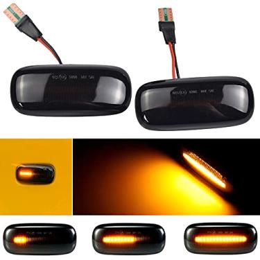 Imagem de Luz de pisca-pisca sequencial LED marcador lateral dinâmico para A-udi A3 S3 8L/A8 D2/TT 8N (preto)