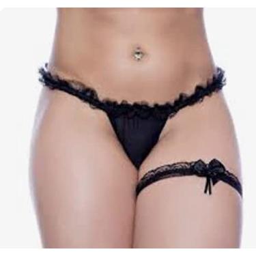 Imagem de Ana Íntima - Calcinha Fio Dental com Persex Tamanho Único Preto REF:2209