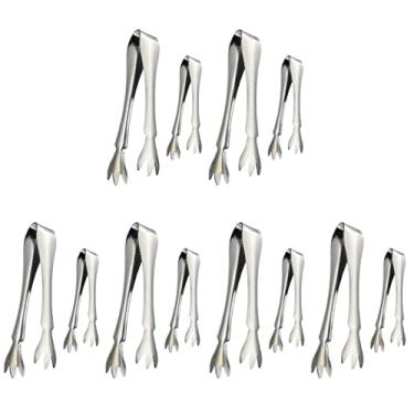 Imagem de Hemoton 12 Peças Pinças Para Cubos De Gelo Pegador De Frutas Pequenas Pinças De Cozinha Pinças Resistentes Ao Calor Pinças Antiderrapantes Alicate Antiderrapante Aço Inoxidável Vintage