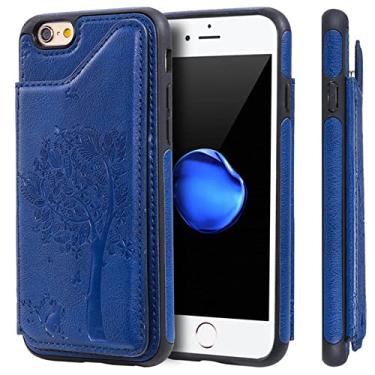 Imagem de Capa de couro com aleta de luxo para iPhone 12 11 13 Pro Max XR XS X SE 2020 6 6S 7 8 Plus Wallte porta-cartões capa para telefone, azul, para iphone 12