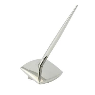 Imagem de Natico Caneta e suporte de prata com base retangular (30-1118)