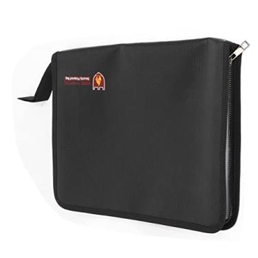 Imagem de Organizador de documentos, pasta de arquivo expansível à prova de fogo à prova d'água com tamanho A4, 13 bolsos, páginas internas de plástico, fecho de zíper, 35,8 x 25,8 x 2,3 cm bolsa organizadora de arquivos portátil para viagem, escritório doméstico