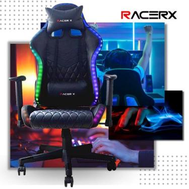 Imagem de Cadeira Gamer De Escritório Racer X Reclinável Hype Com Led Rgb - Race