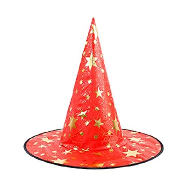 Imagem de Tingpai Chapéu de bruxa de dia das bruxas assustador chapéu de aba larga pontiagudo presente de dia das bruxas pa homens mulheres crianças fan a cosplay festa festa deco ção