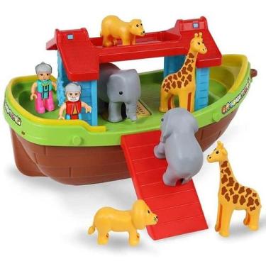 Imagem de Brinquedo Barco Para Montar Arca De Noé 22 Peças Com Animais E Rodinha