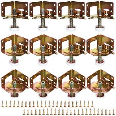 Imagem de Pacote com 12 pés de nivelamento para serviço pesado niveladores de móveis altura ajustável nivelador de pernas de mesa com parafuso para móveis, armários, bancada, com suportes protetores de canto