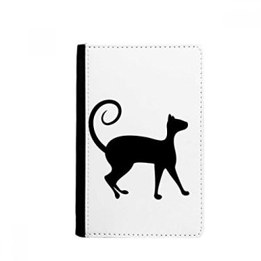 Imagem de Porta-passaporte para amantes de animais gato preto arte animal contorno notecase burse capa carteira porta-cartão, Multicolor