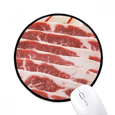 Imagem de DIYthinker Costeletas de porco carne textura comida tapete de mouse desktop escritório tapete redondo para computador