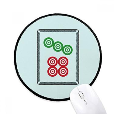 Imagem de DIYthinker Mahjong Circle Dots 7 Tile Pattern Mouse Pad Desktop Office Tapete Redondo para Computador