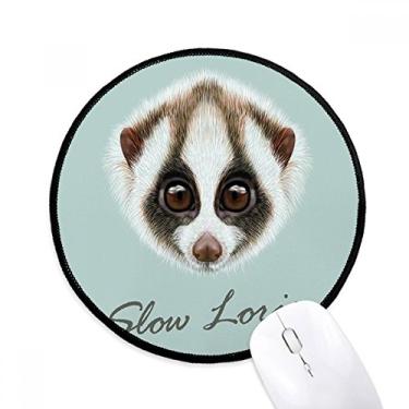 Imagem de Mouse pad Loris Animal de mesa com olhos grandes, branco, marrom, para computador