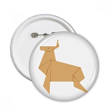 Imagem de Abstrato mas veado padrão origami alfinetes redondos emblema botão decoração acessório 5 peças