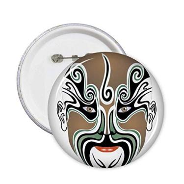 Imagem de Broche de cabeça de ópera de Peking colorido Wangwujiang Broche Emblema Acessório Decoração 5 peças