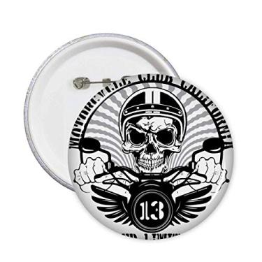 Imagem de Alfinetes de totem de flamena de esqueleto indiano para motocicleta, emblema, acessório, decoração, 5 peças