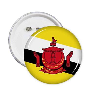 Imagem de Broche de bandeira nacional de Brunei com emblema de bandeira asiática, 5 peças