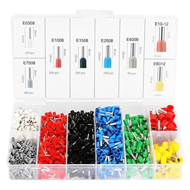 Imagem de Conjunto de terminais isolados 1200pcs,Conjunto de conectores de fio elétrico isolado 1200pcs tubo E sodo com caixa de armazenamento