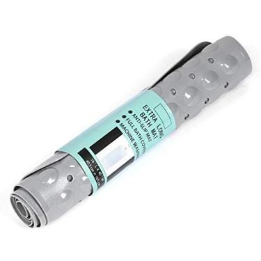 Imagem de Tapete de banheira antiderrapante, tapetes de banheira laváveis ​​na máquina, banheira extra grande com orifícios de drenagem e ventosas para manter o chão limpo, macio nos pés, acessóri(Grey)