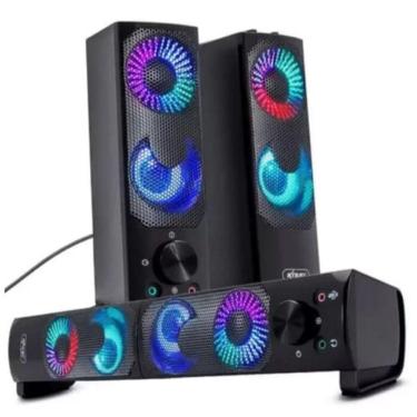 Imagem de Caixa Som Amplificada Soundbar Gamer Led Usb Pc Notebook Tv Knup Kp-6041
