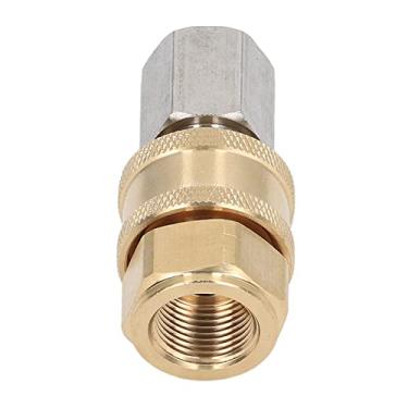 Imagem de YYQTGG Conexões de conexão rápida para arruela, conector de tubo de água sem vazamento 5000PSI bola de aço inoxidável multifuncional para pistola de pulverização (plugue e soquete fêmea G3/8")