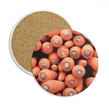 Imagem de Caneca de porta-copos com imagem de cenouras vagáveis frescas para fotografia, copo de mesa, pedra absorvente de proteção de mesa
