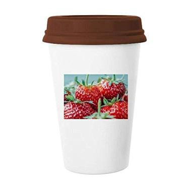 Imagem de Caneca com foto de morango fresca, caneca de vidro de cerâmica para copo de café