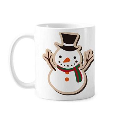 Imagem de Caneca de Natal de boneco de neve com desenho de boneco de neve de cerâmica, copo de porcelana de café