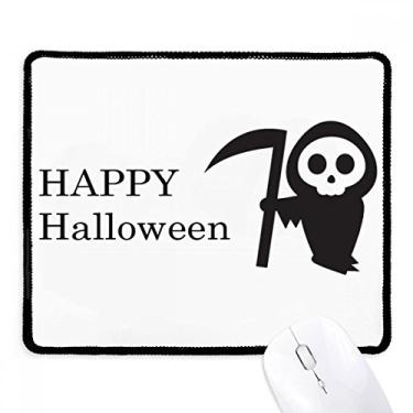 Imagem de Mousepad Happy Ghost Fear Halloween borda costurada tapete de borracha para jogos