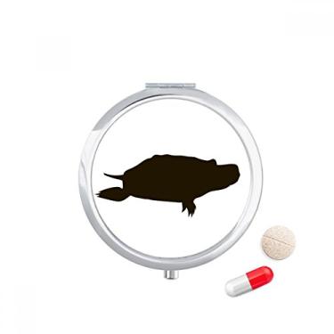 Imagem de Porta-comprimidos Black Turtle Animal Portrayal Caixa de armazenamento de remédios