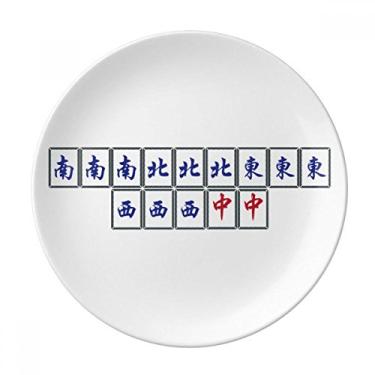 Imagem de Grand Four Happiness Mahjong azulejos prato decorativo de porcelana salver louça de jantar