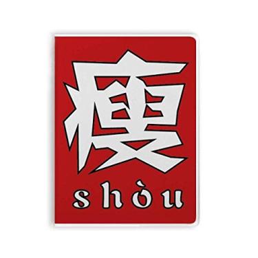 Imagem de Caderno chinês fino com personagem chinês, capa de goma para diário de capa macia