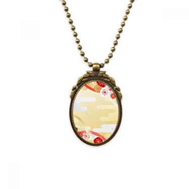 Imagem de DIYthinker Sakura – Chaveiro com pingente de contas vintage com estampa de flores geométricas