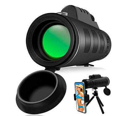 Imagem de Telescópio monocular 40 × 60 para adultos, 2021 mais recente telescópio monocular impermeável HD com suporte para smartphone para observação de pássaros, passeios, caminhadas, acampamento, viagens