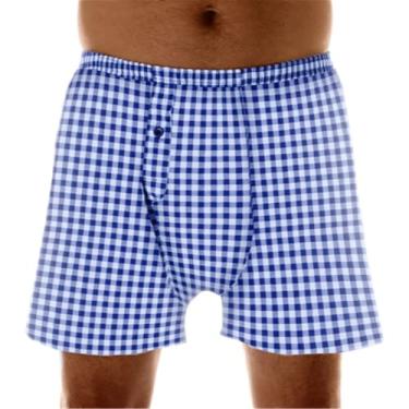 Imagem de Pacote com 1 par de cuecas boxers masculinas Incontinence 2 em 1 laváveis e reutilizáveis, Navy Gingham, M
