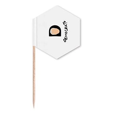 Imagem de Bandeira de palitos de palito de palito de democracia da pessoa do presidente dos EUA, palitos de cupcake, festa comemoração