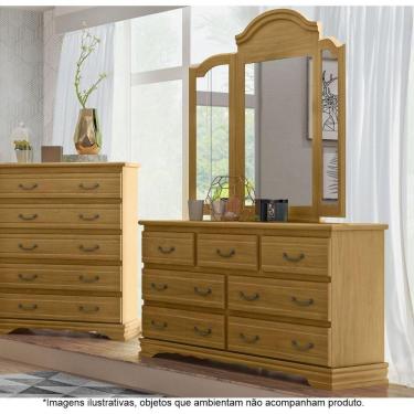 Imagem de Penteadeira Em Madeira Maciça Com 3 Espelhos 7 Gavetas Mônaco Imbuia - Straub Web